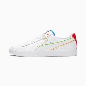 White / Red / Blue Women's Puma Clyde The Unity Collection Sneakers | PM457DXI