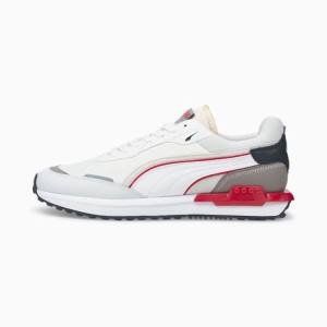 White Red Men's Puma City Rider Ripstop Sneakers | PM940YDP