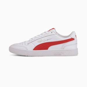 White / Red Men's Puma Ralph Sampson Lo Sneakers | PM140RFI