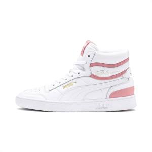 White / Rose Women's Puma Ralph Sampson Mid Sneakers | PM307BUV