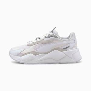 White / Silver Girls' Puma RS-X Puzzle Youth Sneakers | PM361FAI