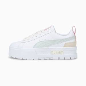 White Women's Puma Mayze Luxe Sneakers | PM690QAB