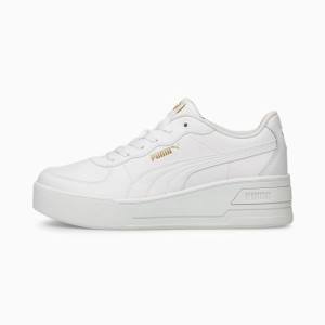 White Women's Puma Skye Wedge Sneakers | PM582POJ