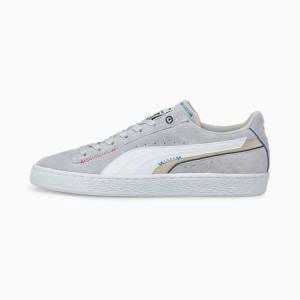 White Women's Puma Suede Displaced Sneakers | PM037JAC
