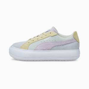 White Women's Puma Suede Mayu Raw Sneakers | PM231OUX