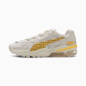 White / Yellow Men's Puma PUMA x RANDOMEVENT CELL Alien Sneakers | PM953ZTA