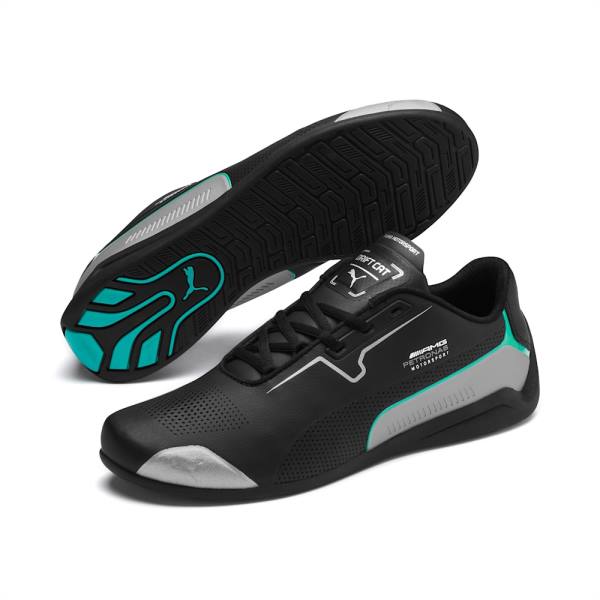 Black / Silver Men's Puma Mercedes Drift Cat 8 Motorsport Shoes | PM501QSG