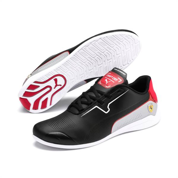 Black / White Women's Puma Scuderia Ferrari Drift Cat 8 Motorsport Shoes | PM309ERW