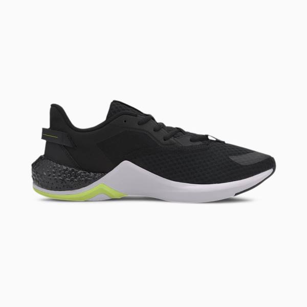 Black / White / Yellow / Grey Men's Puma HYBRID NX Ozone Running Shoes | PM475DIG