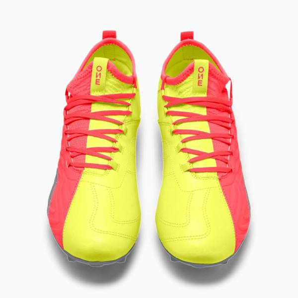 Pink / Yellow / Silver Men's Puma PUMA ONE 20.3 FG/AG Football Shoes | PM682SPJ