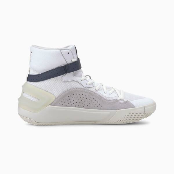 White Women's Puma Sky Modern Basketball Shoes | PM827KMF