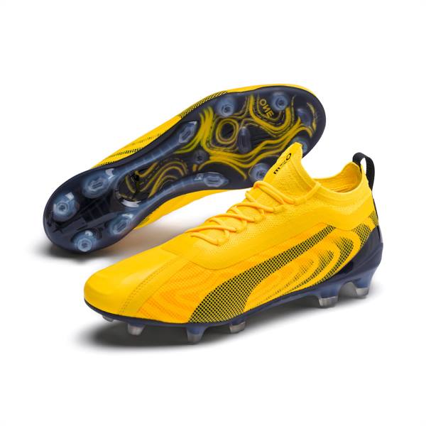 Yellow / Black / Orange Men's Puma PUMA ONE 20.1 FG/AG Football Shoes | PM215YAJ