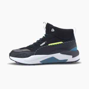 Black / Blue / Yellow Men's Puma X-Ray 2 Square Mid WTR Winter Shoes | PM189DSV