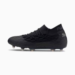 Black / Grey Men's Puma FUTURE 5.2 NETFIT FG/AG Football Shoes | PM973UCT