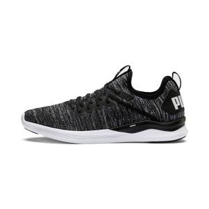 Black / Grey / White Men's Puma IGNITE Flash evoKNIT Running Shoes | PM270EXA