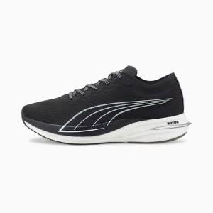 Black White Men's Puma Deviate NITRO Running Shoes | PM980GJY