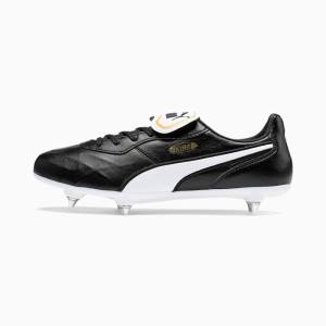 Black / White Men's Puma KING TOP SG Football Shoes | PM182EZV