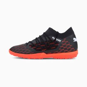 Black / White / Orange Men's Puma Future 6.3 NETFIT TT Football Shoes | PM741QSH