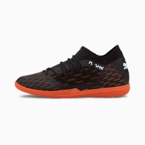 Black / White / Orange Men's Puma Future 6.3 NETFIT IT Football Shoes | PM904YHA