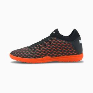 Black / White / Orange Men's Puma Future 6.4 TT Football Shoes | PM925PUM