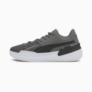 Grey / Black Women's Puma Clyde Hardwood Team Basketball Shoes | PM296HBS
