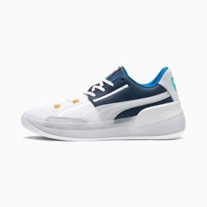 Navy / Pink Women's Puma Clyde Hardwood Retro Basketball Shoes | PM723TAE