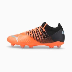 Orange Silver Black Men's Puma FUTURE Z 2.3 MxSG Football Shoes | PM439OMQ