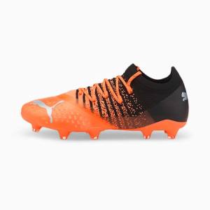 Orange Silver Black Men's Puma FUTURE Z 2.3 FG/AG Football Shoes | PM478JIK