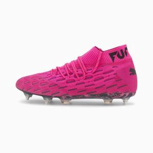 Pink / Black Men's Puma Future 6.1 NETFIT MxSG Football Shoes | PM270GNV