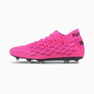 Pink / Black Men's Puma Future 6.2 NETFIT FG/AG Football Shoes | PM804JTK