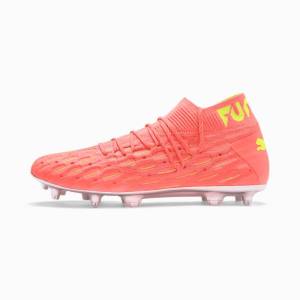 Pink / Yellow Men's Puma FUTURE 5.1 NETFIT FG/AG Football Shoes | PM018FDL