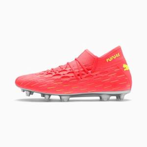 Pink / Yellow Men's Puma FUTURE 5.2 NETFIT FG/AG Football Shoes | PM309CLH