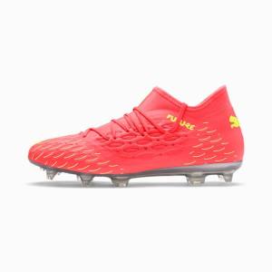 Pink / Yellow Men's Puma FUTURE 5.3 NETFIT FG/AG Football Shoes | PM817PMS