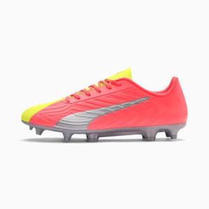 Pink / Yellow / Silver Men's Puma PUMA ONE 20.4 FG/AG Football Shoes | PM815EMY