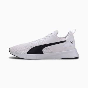 White / Black Men's Puma Flyer Running Shoes | PM421FKX