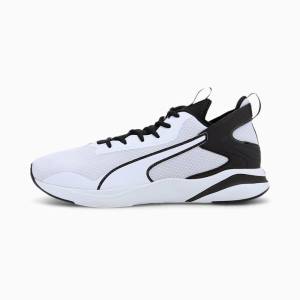 White / Black Men's Puma SOFTRIDE Rift Running Shoes | PM375SDU