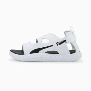 White Black Women's Puma Softride Vibe Sandals | PM826GOI