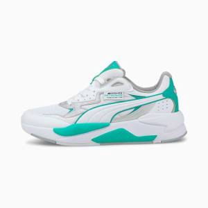 White Green Men's Puma Mercedes F1 X-Ray Speed Motorsport Shoes | PM892ZIF