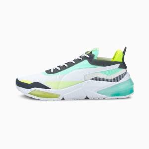 White / Light Green Men's Puma LQDCELL Optic XI Running Shoes | PM817TXZ