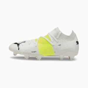 White / Yellow / Black Men's Puma FUTURE Z 1.1 Teaser FG/AG Football Shoes | PM028XSK
